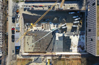 Drohnenaufnahme der gesamten Baustelle des Steuercampus